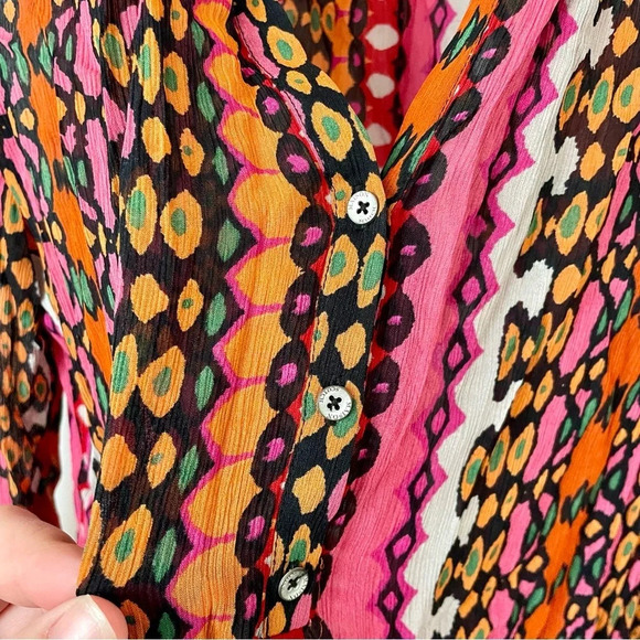 Scotch and Soda Maison Scotch Women's Sheer Colorful Printed Tunic Top - Picture 11 of 13